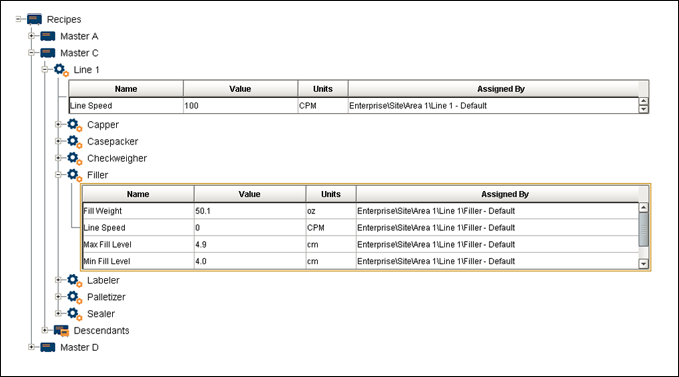 MES Settings & Changeover Recipe Example