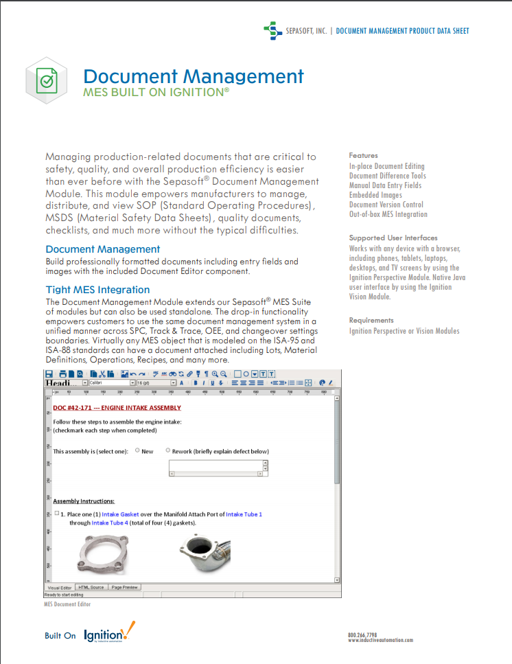 Document Management Page One Graphic