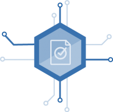 document management icon blue