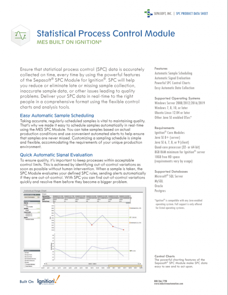 SPC Product Data Sheet Page One